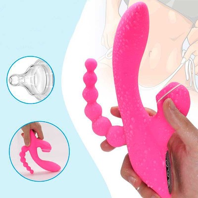 Foto 8 do produto Vibrador de Ponto G e Clitóris com Plug Anal Escalonado, Recarregável, 7 Modos de Vibração e 3 Níveis de Pulsação - Pleasure Dreams | 12 x 3,3 cm | Disponível em 2 Cores