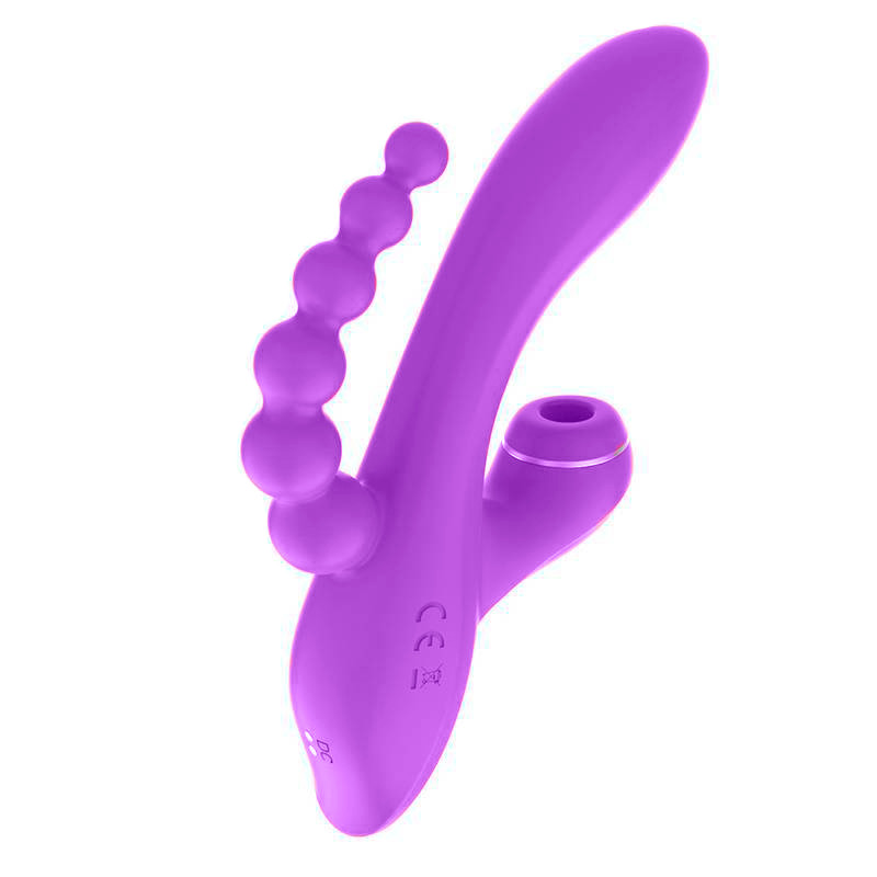 Vibrador de Ponto G e Clitóris com Plug Anal Escalonado, Recarregável, 7 Modos de Vibração e 3 Níveis de Pulsação - Pleasure Dreams | 12 x 3,3 cm | Disponível em 2 Cores - 2