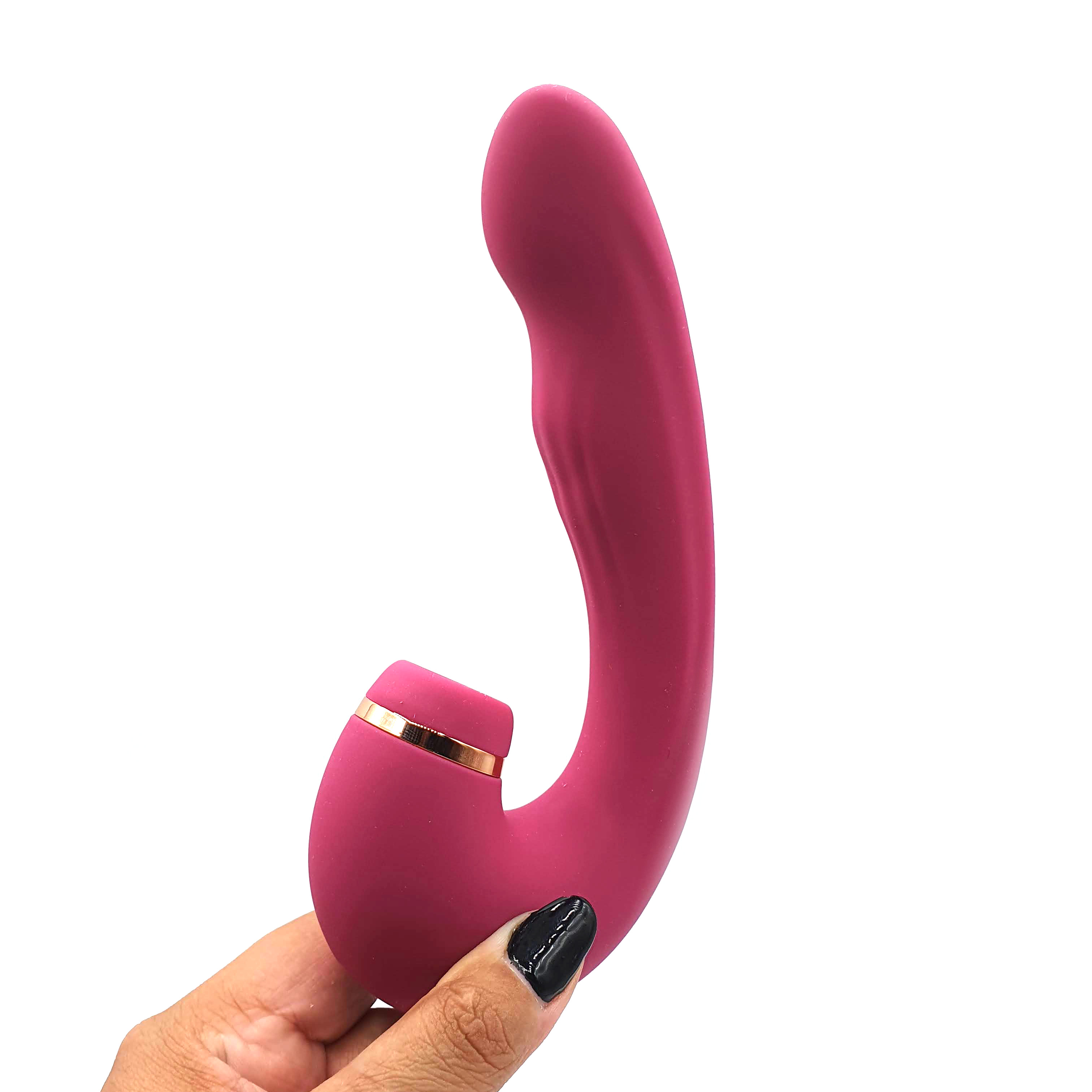 Vibrador de Ponto G e Clitóris Recarregável com 10 Modos de Vibrações, 5 Modos de Pulsação e 5 Modos de Toque - Mappy Hour | 12,3 x 3,3 cm | Disponível em 2 Cores - 5