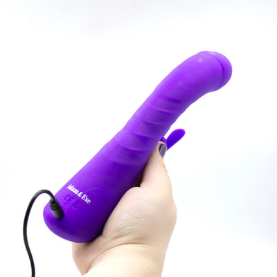 Foto 5 do produto Vibrador de Ponto G e Clitóris Recarregável com 2 Motores, Movimento de Vai e Vem e 10 Modos de Vibração - Adam & Eve Thrusting Warming Rabbit | 11 x 3,5 cm