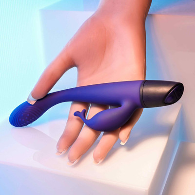 Foto 5 do produto Vibrador de Ponto G e Clitóris Recarregável com 2 Motores Potentes e 10 Modos de Vibração - Selopa Sex Love Plum Passion | 13,3 x 2,2 cm
