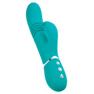 Foto 3 do produto Vibrador de Ponto G e Clitóris Recarregável com 3 Motores, Movimento de Vai e Vem e 10 Modos de Vibração - Adam & Eve Eve's Rechargeable Thrusting Rabbit | 12,5 x 3,5 cm
