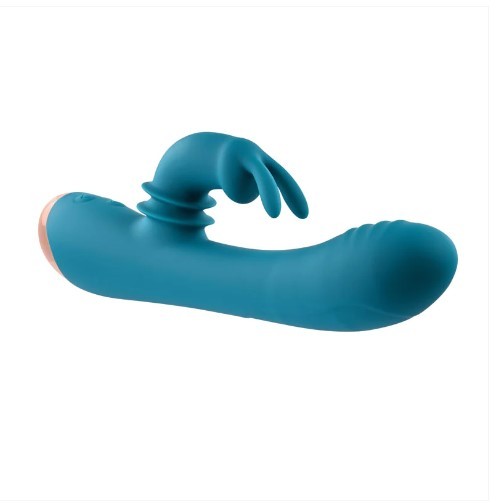 Vibrador de Ponto G e Clitóris Recarregável com 3 Velocidades, Movimento de Vai e Vem e 8  Modos de Vibração - Adam & Eve Shimmy & Shake Velvet Rabbit | 12 x 3,5 cm - 5