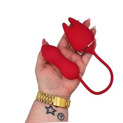 Vibrador de Ponto G e Clitóris Recarregável com 9 Modos de Vibrações e 9 Modos Vai e Vem - S-Hande Wonder Lady | 38,5 x 5,1 cm