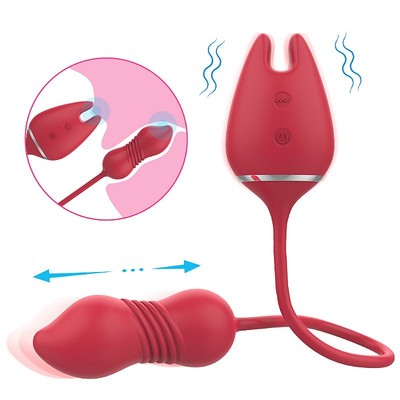 Foto 6 do produto Vibrador de Ponto G e Clitóris Recarregável com 9 Modos de Vibrações e 9 Modos Vai e Vem - S-Hande Wonder Lady | 38,5 x 5,1 cm