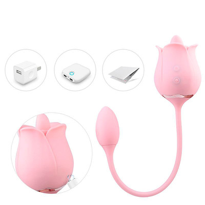Foto 3 do produto Vibrador de Ponto G e Clitóris Recarregável com Formato de Rosa, 9 Modos de Estimulação e Vibração - S-hande Twin Blossoms | Disponível em 2 Cores