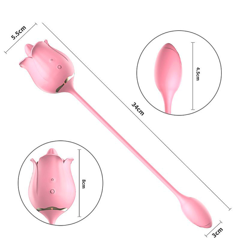 Vibrador de Ponto G e Clitóris Recarregável com Formato de Rosa, 9 Modos de Estimulação e Vibração - S-hande Twin Blossoms | Disponível em 2 Cores - 4