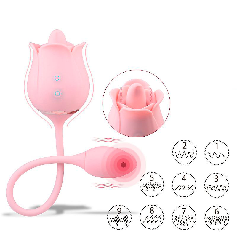 Vibrador de Ponto G e Clitóris Recarregável com Formato de Rosa, 9 Modos de Estimulação e Vibração - S-hande Twin Blossoms | Disponível em 2 Cores - 6