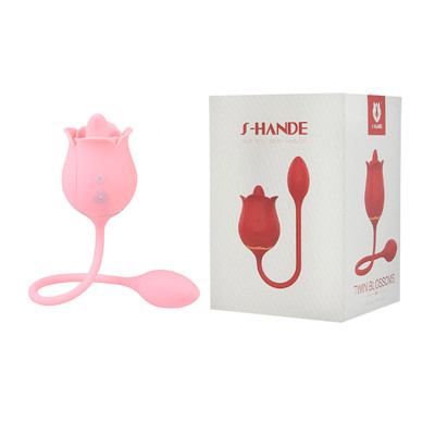Vibrador de Ponto G e Clitóris Recarregável com Formato de Rosa, 9 Modos de Estimulação e Vibração - S-hande Twin Blossoms | Disponível em 2 Cores
