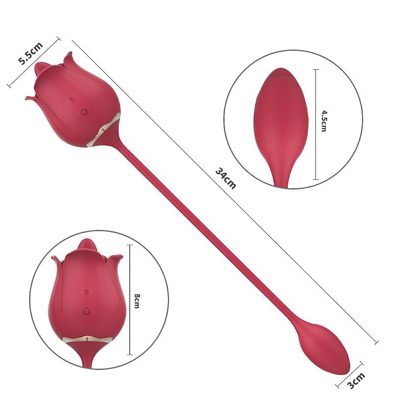Vibrador de Ponto G e Clitóris Recarregável com Formato de Rosa, 9 Modos de Estimulação e Vibração - S-hande Twin Blossoms | Disponível em 2 Cores - 8
