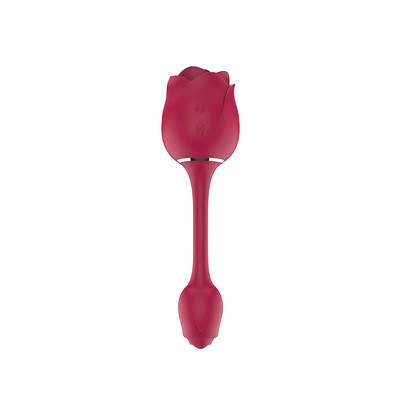 Vibrador de Ponto G e Clitóris Recarregável em Formato de Rosa com 9 Modos de Vibração e 9 Tipos de Pulsação - S-Hande Immortal Flower 3 | 20 x 5,5 cm