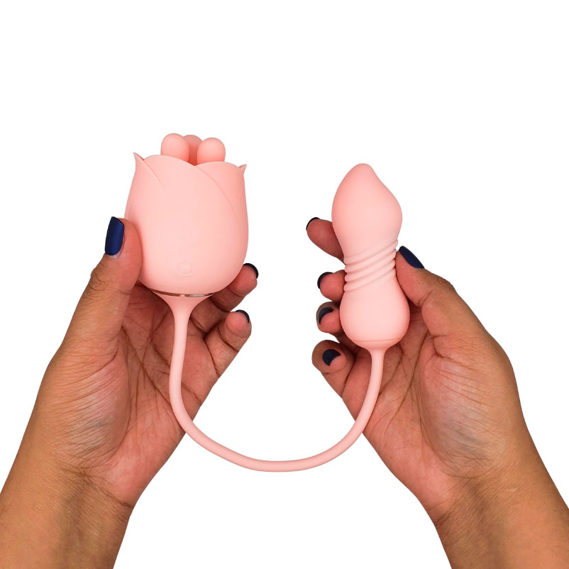 Vibrador de Ponto G e Clitóris em Formato de Rosa, Recarregável com 9 Modos de Rotações e 9 Modos Vai e Vem- S-Hande Forget Me Not 7 | Disponível em 2 Cores - 8