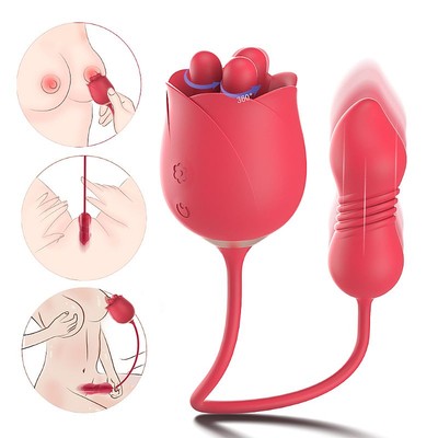 Foto 3 do produto Vibrador de Ponto G e Clitóris em Formato de Rosa, Recarregável com 9 Modos de Rotações e 9 Modos Vai e Vem- S-Hande Forget Me Not 7 | Disponível em 2 Cores