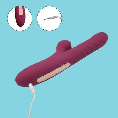 Foto 5 do produto Vibrador de Ponto G e Clitóris em Silicone com 10 Modos de Pulsação e Movimentos de Vai e Vem e Carregamento USB - 11,3 x 3,1 cm | Disponível em 2 Cores