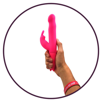 Foto 5 do produto Vibrador de Ponto G e Clitóris em Silicone com 10 Modos de Vibração - Aphrodisia Honey Bunny - 11,1 x 3,2 cm | Disponível em 2 Cores