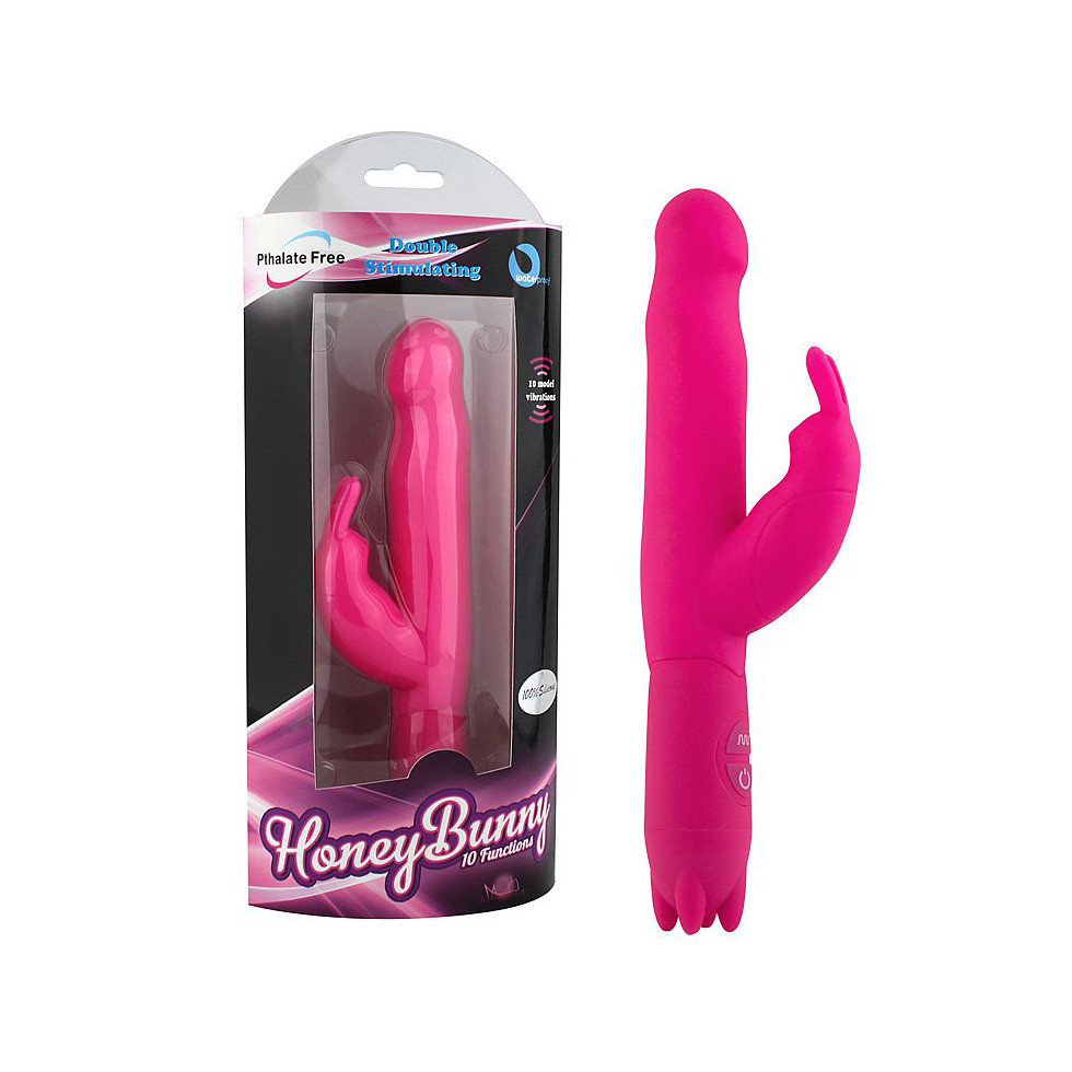 Vibrador de Ponto G e Clitóris em Silicone com 10 Modos de Vibração - Aphrodisia Honey Bunny - 11,1 x 3,2 cm | Disponível em 2 Cores - 7