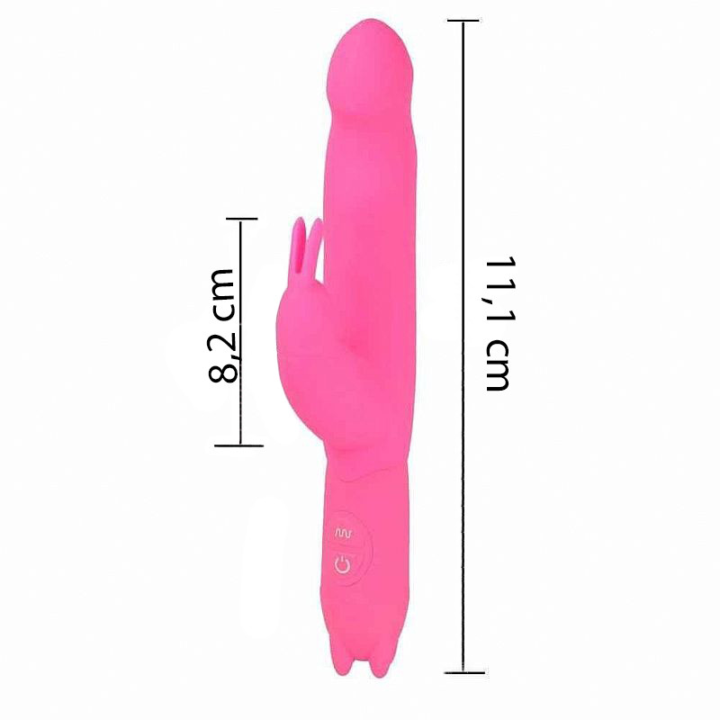 Vibrador de Ponto G e Clitóris em Silicone com 10 Modos de Vibração - Aphrodisia Honey Bunny - 11,1 x 3,2 cm | Disponível em 2 Cores - 8