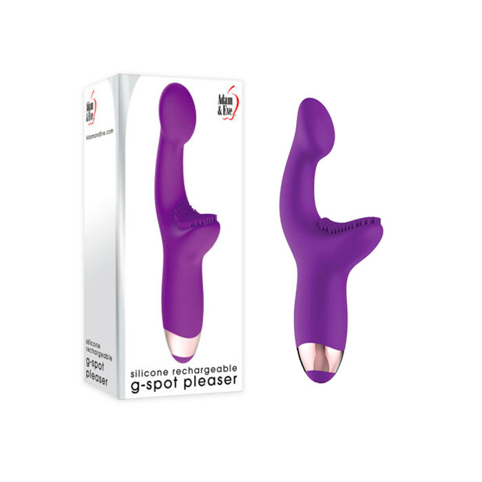 Vibrador de Ponto G e Clitóris em Silicone com 10 Modos de Vibração e Carregamento Via Cabo USB - Adam & Eve G-Spot Pleaser | 8,2 x 3,3 cm - 1