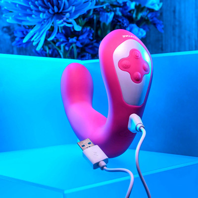 Foto 4 do produto Vibrador de Ponto G e Clitóris em Silicone com 2 Motores, 10 Modos Pulsação e Movimentos, Recarregável - Evolved Buck Wild | 13 x 3,8 cm