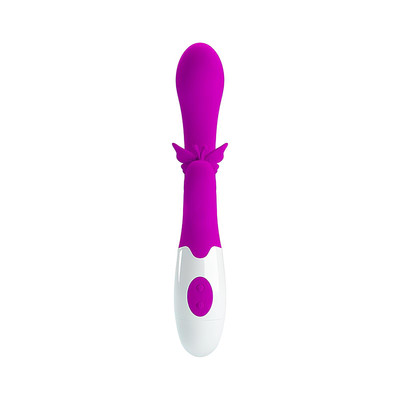 Foto 2 do produto Vibrador de Ponto G com Estimulador de Clitóris com Formato de Borboleta e 30 Modos de Vibração - Pretty Love Butterfly Kiss | 10 x 3 cm