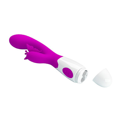 Foto 4 do produto Vibrador de Ponto G com Estimulador de Clitóris com Formato de Borboleta e 30 Modos de Vibração - Pretty Love Butterfly Kiss | 10 x 3 cm