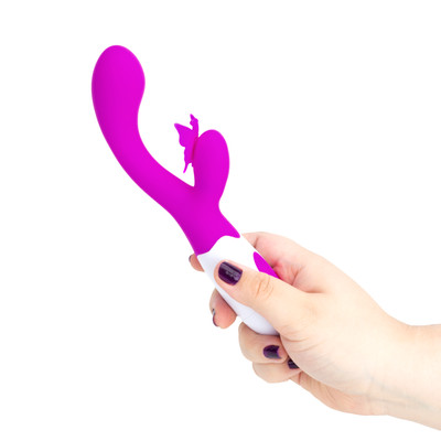 Vibrador de Ponto G com Estimulador de Clitóris com Formato de Borboleta e 30 Modos de Vibração - Pretty Love Butterfly Kiss | 10 x 3 cm