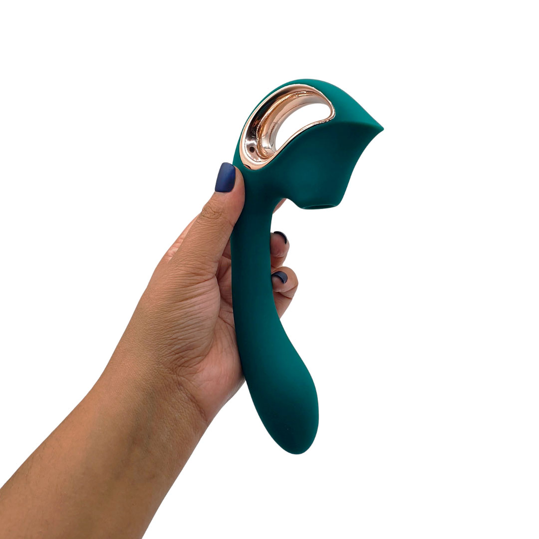 Vibrador de Ponto G e Clítoris em Silicone com 9 Modos de Vibração, Tecnologia de Pulsação e Carregamento via Cabo USB - S-Hande Selene | 13 x 3,4 cm | Disponível em 2 Cores - 10