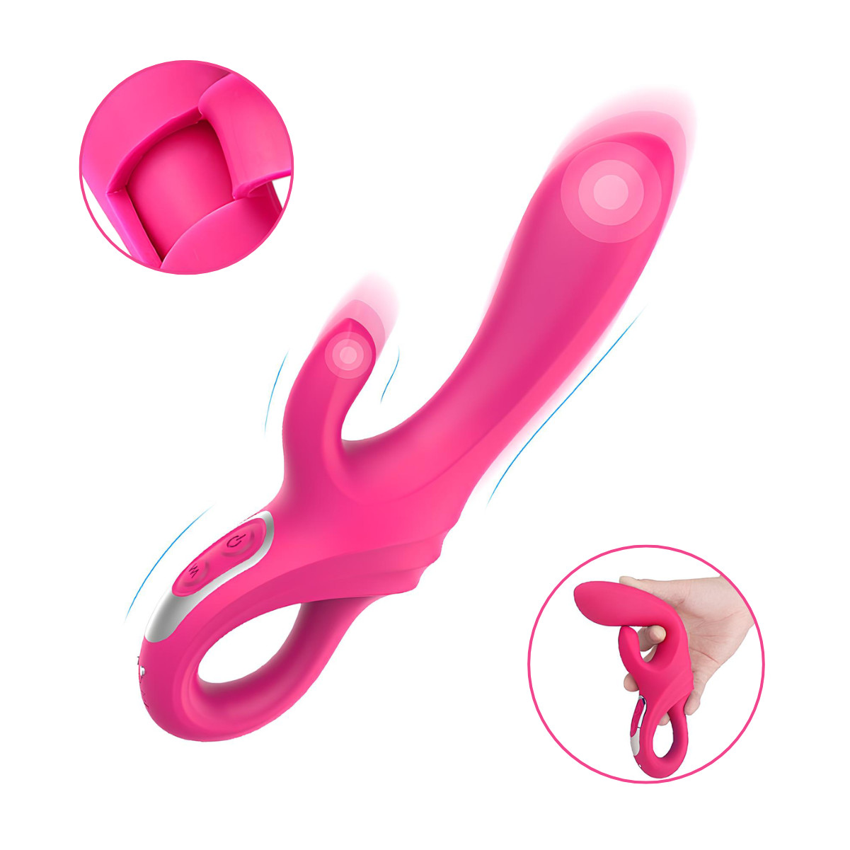Vibrador de Ponto G e Clitóris em Silicone com 9 Modos de Vibração, 9 Níveis de Intensidades e Recarregável - S-Hande Daggers | 11,7 x 3,8 cm | Disponível em 2 Cores - 9