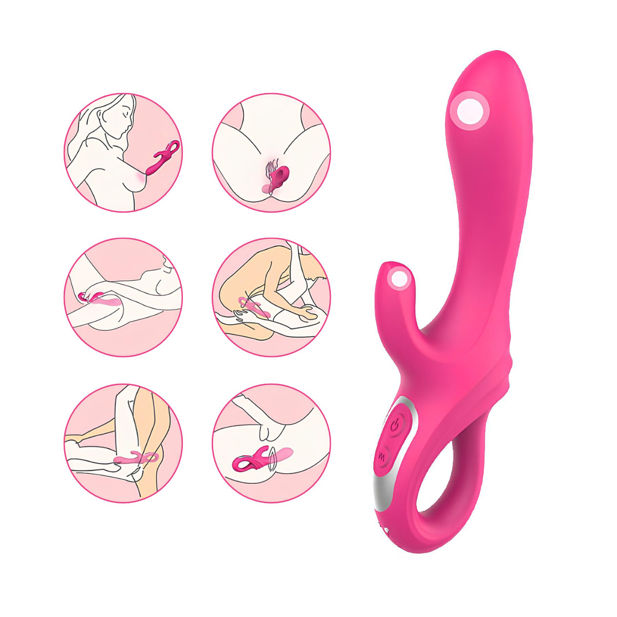 Vibrador de Ponto G e Clitóris em Silicone com 9 Modos de Vibração, 9 Níveis de Intensidades e Recarregável - S-Hande Daggers | 11,7 x 3,8 cm | Disponível em 2 Cores - 10