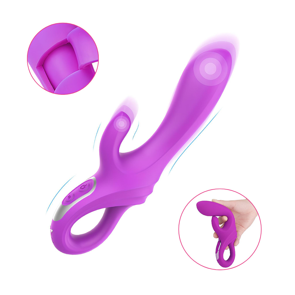 Vibrador de Ponto G e Clitóris em Silicone com 9 Modos de Vibração, 9 Níveis de Intensidades e Recarregável - S-Hande Daggers | 11,7 x 3,8 cm | Disponível em 2 Cores - 5
