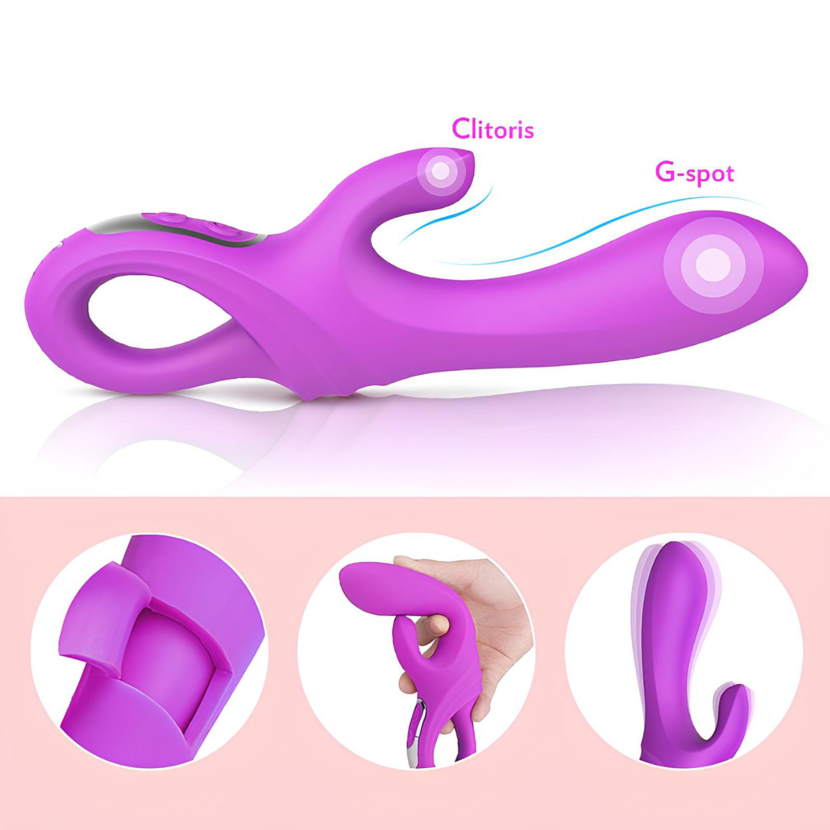 Vibrador de Ponto G e Clitóris em Silicone com 9 Modos de Vibração, 9 Níveis de Intensidades e Recarregável - S-Hande Daggers | 11,7 x 3,8 cm | Disponível em 2 Cores - 6