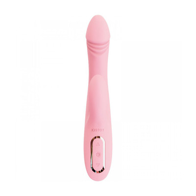 Foto 4 do produto Vibrador de Ponto G e Clitóris em Silicone com Motor Duplo, Função de Aquecimento e 12 Tipos de Vibrações - Kistoy Katy | 21 x 3 cm