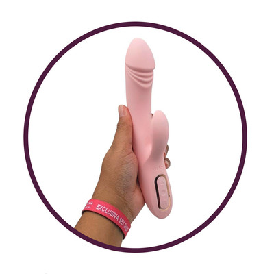 Foto 7 do produto Vibrador de Ponto G e Clitóris em Silicone com Motor Duplo, Função de Aquecimento e 12 Tipos de Vibrações - Kistoy Katy | 21 x 3 cm