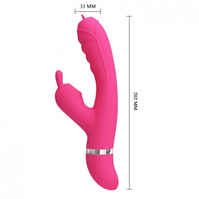 Foto 3 do produto Vibrador de Ponto G e Clitóris em Silicone, Recarregável com 7 Modos de Vibração e 4 Tipos de Sucção - Pretty Love Phoenix | 20,5 x 3,4 cm