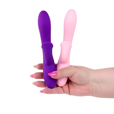Vibrador de Ponto G e Clitóris em Silicone com Texturas Anelares, 7 Modos de Vibração e Carregamento via Cabo USB -  Topo Toys Jane | 12,5 x 3,4 cm | Disponível em 2 Cores