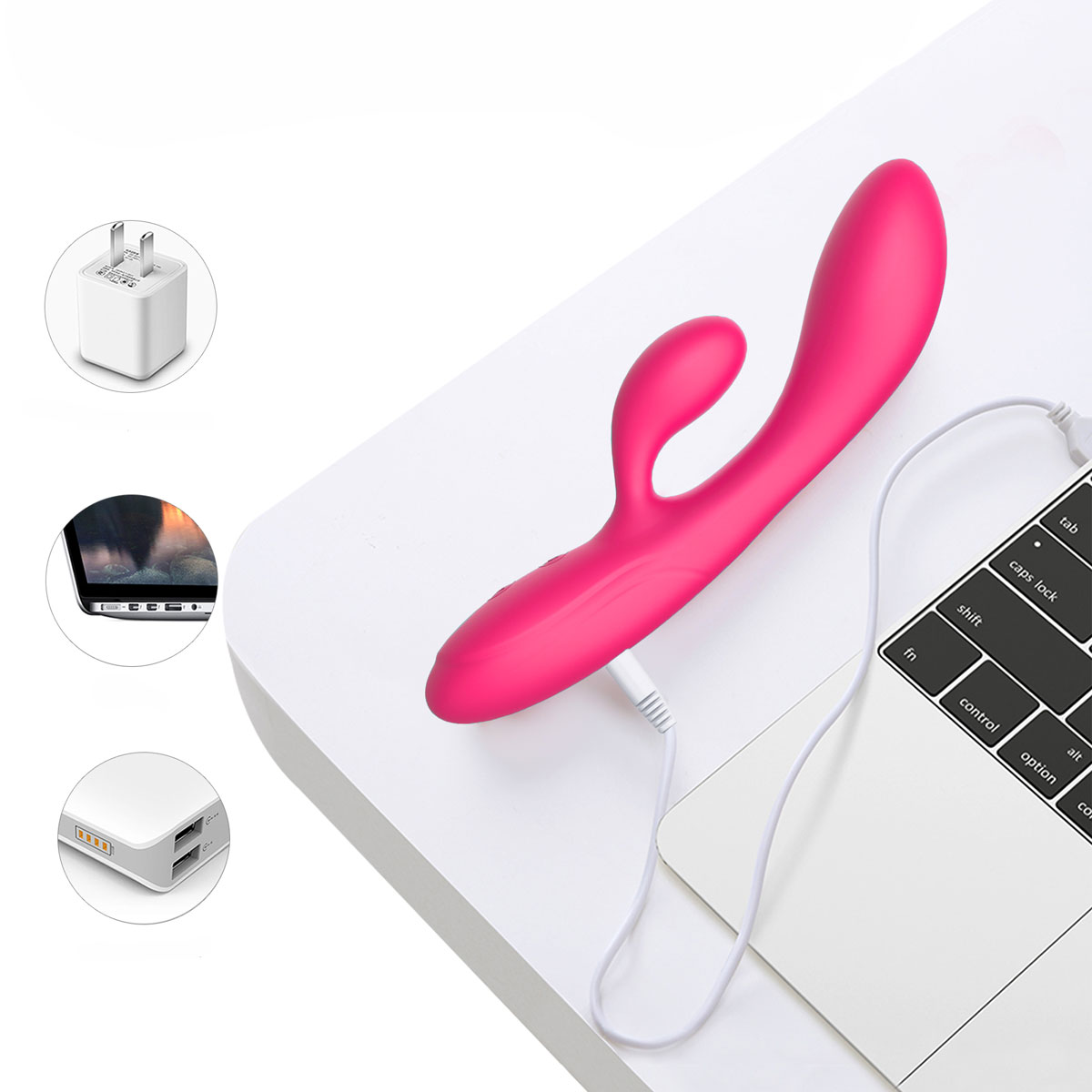 Vibrador de Ponto G e Clítoris, Todo em Silicone Soft Touch com 10 Modos de Vibração e Carregamento via Cabo USB - Winyi Havana | Disponível em 2 Cores - 7