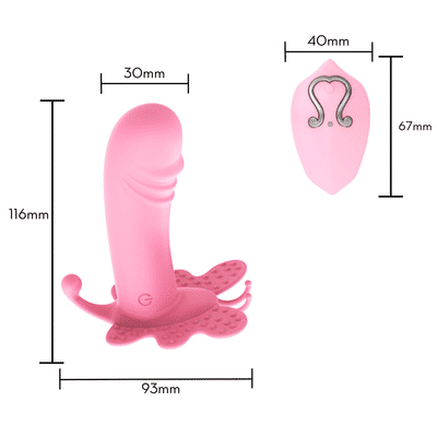 Foto 7 do produto Vibrador de Ponto G e Estimulador Clitoriano em Formato de Borboleta com 10 Modos de Vibração e Controle Remoto Sem Fio - Amanraya | Disponível em 3 Cores