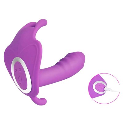 Vibrador de Ponto G e Estimulador Clitoriano em Formato de Borboleta com 4 Modos de Vibração e Controle por Aplicativo à Distância - Duoai Butterfly