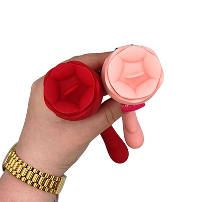 Foto 5 do produto Vibrador de Ponto G e Estimulador Clitoriano em Formato de Rosa com Linguinha -  S-Hande Asap | 21 x 4,4 cm | Disponível em 2 cores