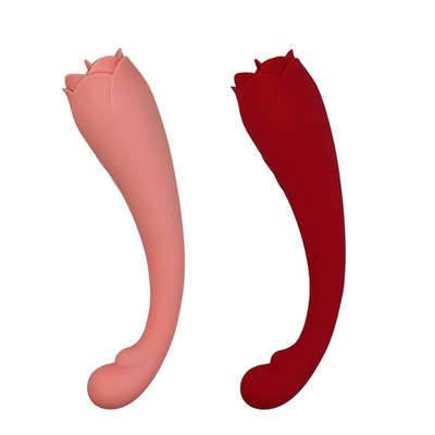 Foto 4 do produto Vibrador de Ponto G e Estimulador Clitoriano em Formato de Rosa com Linguinha -  S-Hande Asap | 21 x 4,4 cm | Disponível em 2 cores