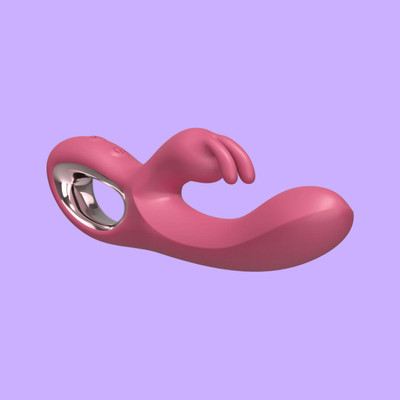 Foto 3 do produto Vibrador de Ponto G e Estimulador Clitoriano em Silicone no Formato de Coelho com 10 Modos de Vibração e Carregamento USB - Rabbit Gentleman | 13 x 3,5 cm