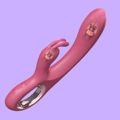 Foto 4 do produto Vibrador de Ponto G e Estimulador Clitoriano em Silicone no Formato de Coelho com 10 Modos de Vibração e Carregamento USB - Rabbit Gentleman | 13 x 3,5 cm