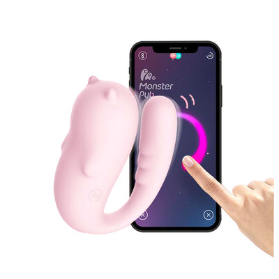 Vibrador de Ponto G e Estimulador de Clitóris Com Aplicativo, 8 Modos de Vibração e Função de Aquecimento - Monster Pub Mr Devil 2 | 17 x 3,3 cm