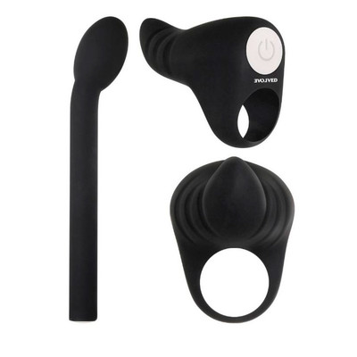 Foto 4 do produto Vibrador de Ponto G e Estimulador de Clitóris feito em ABS Macio, 7 Modos de Vibração e Carregamento Via Cabo USB - Evolved Power Couple | 19 x 3,4 cm