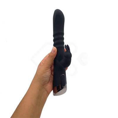 Vibrador de Ponto G com Estimulador de Clitóris em Forma de Coelho, 7 Modos de Vibração e 3 Velocidades de Movimento Vai e Vem - Evolved Rapid Rabbit | 15,5 x 3,3 cm
