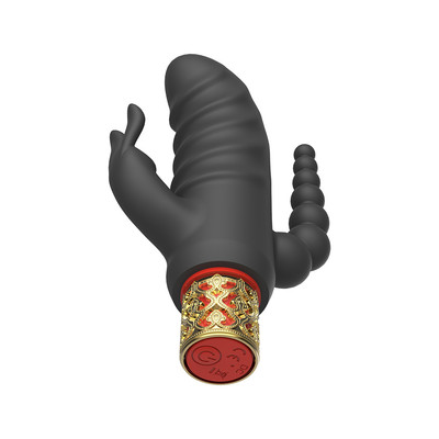 Foto 7 do produto Vibrador de Ponto G com Estimulador de Clitóris em Forma de Coelho, Plug Anal Escalonado e 10 Modos de Vibração - ASTA NV TOYS - 7,4 x 3,4 cm