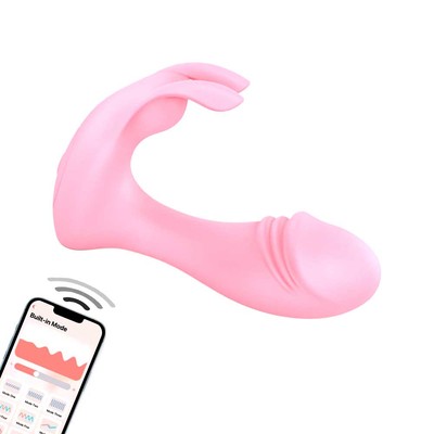 Vibrador de Ponto G com Estimulador de Clitóris em Formato de Coelho, 10 Modos de Vibração, Controle via Aplicativo e Recarregável | 8,5 x 3,5 cm | Disponível em 2 Cores