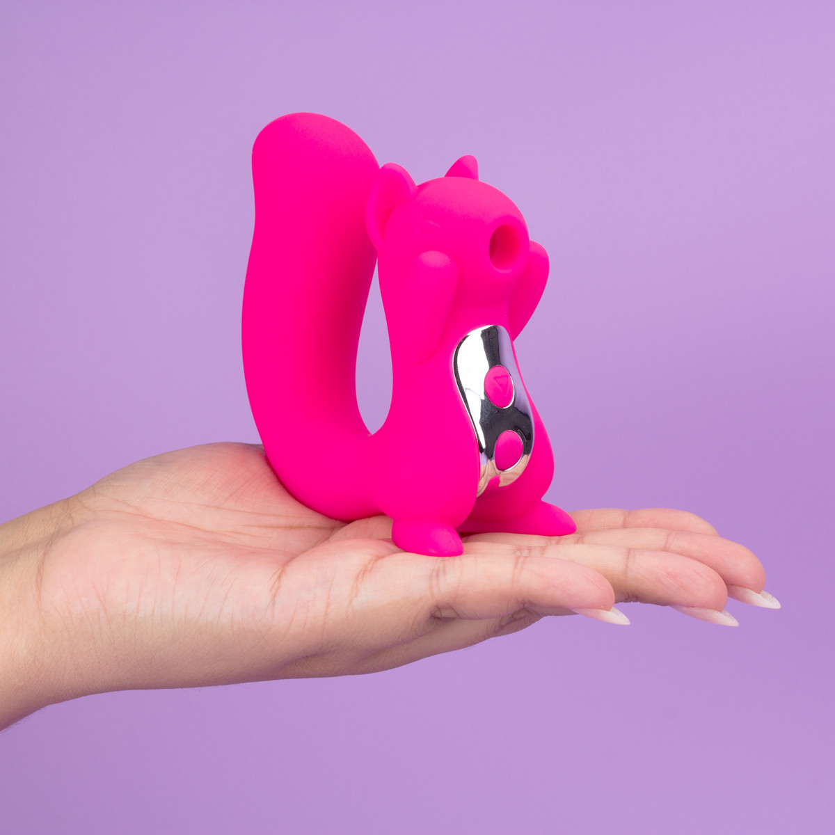 Vibrador de Ponto G e Estimulador de Clitóris em Formato de Esquilo com 5 Modos de Sucção e 10 Modos de Vibração - 13 x 3,4 cm | Cor: Pink - 4