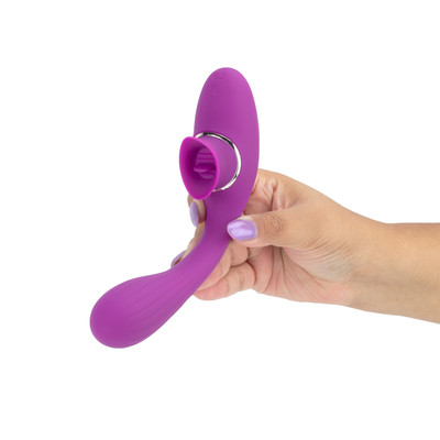 Foto 12 do produto Vibrador de Ponto G e Estimulador de Clitóris em Formato de Linguinha em Silicone com 10 Modos de Vibrações e Recarregável - Nv Toys Disa | Disponível em 2 Cores