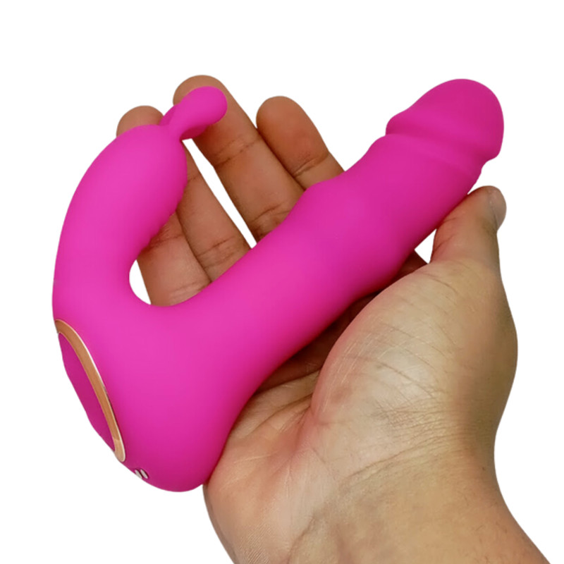 Vibrador de Ponto G e Estimulador de Clitóris Rabbit, Recarregável com 10 Modos de Vibração em Silicone e Controle Remoto - 12,5 x 3 cm - 7
